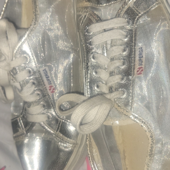 Superga Size 9 Silver and See Thru Mesh Sneaker - Picture 4 of 5